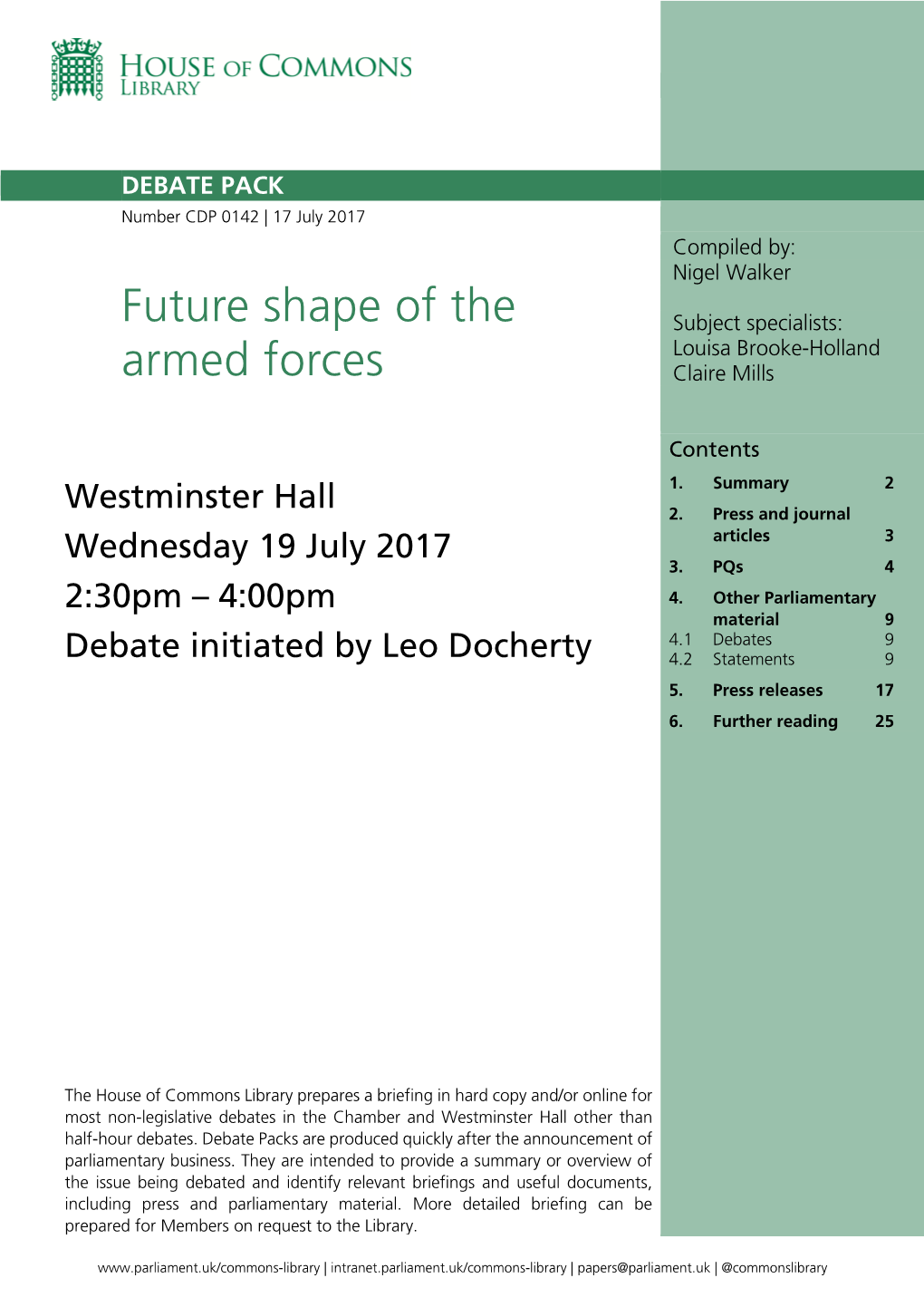 Future Shape of the Armed Forces 3