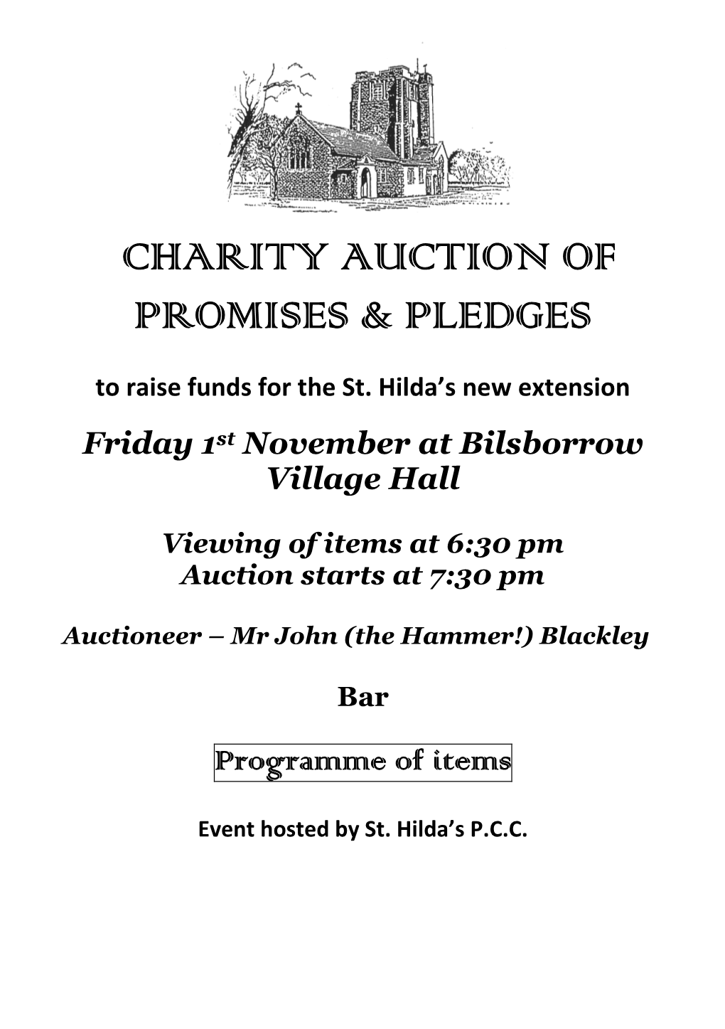 Charity Auction of Promises & Pledges