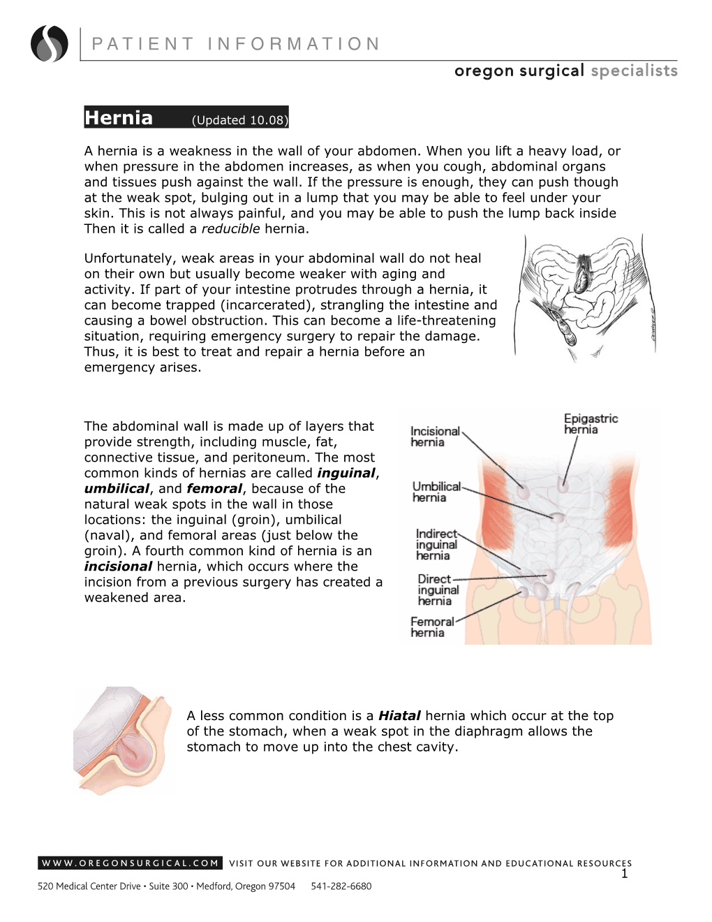 S PATIENT INFORMATION Oregon Surgical Specialists