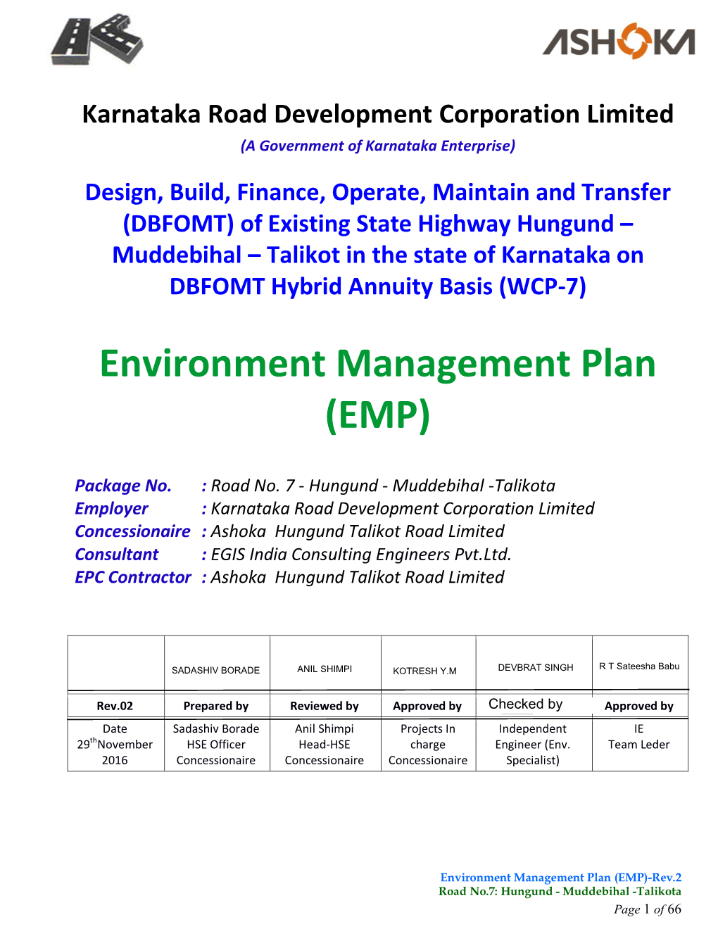 Environment Management Plan (EMP)