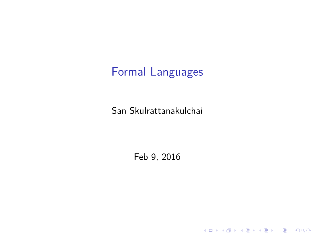 Formal Languages