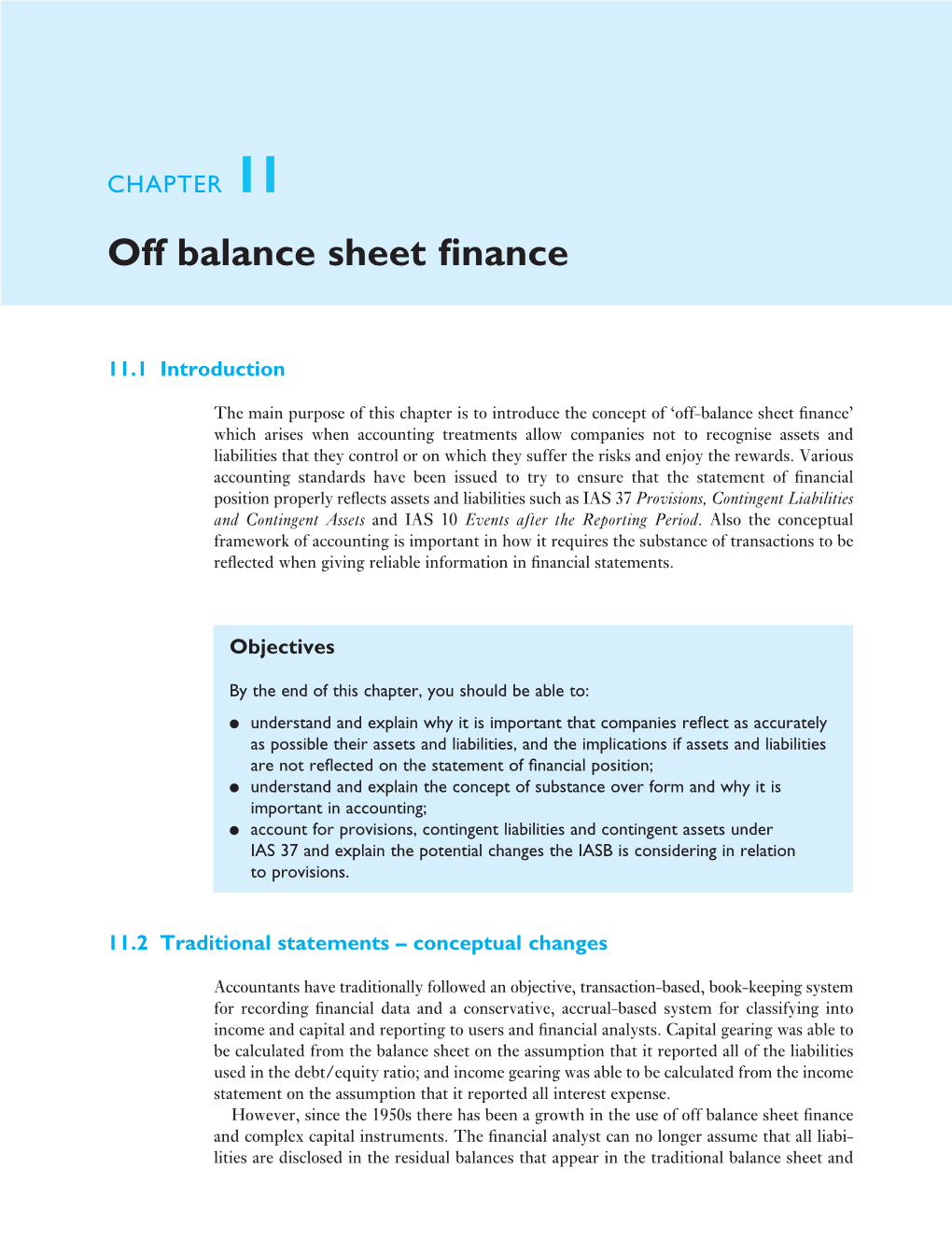 Off Balance Sheet Finance