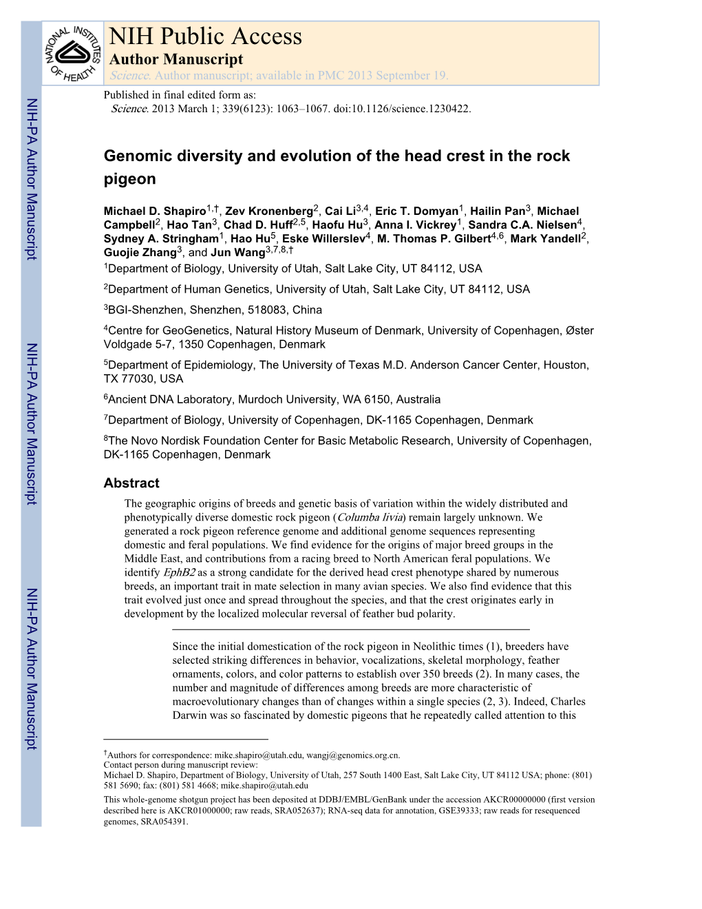 NIH Public Access Author Manuscript Science