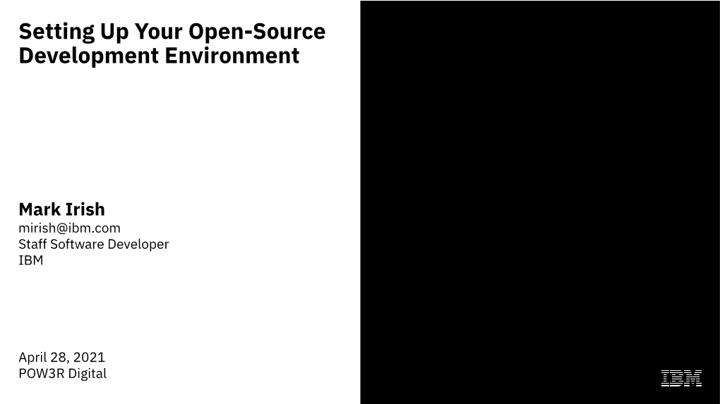Setting up Your Open-Source Development Environment