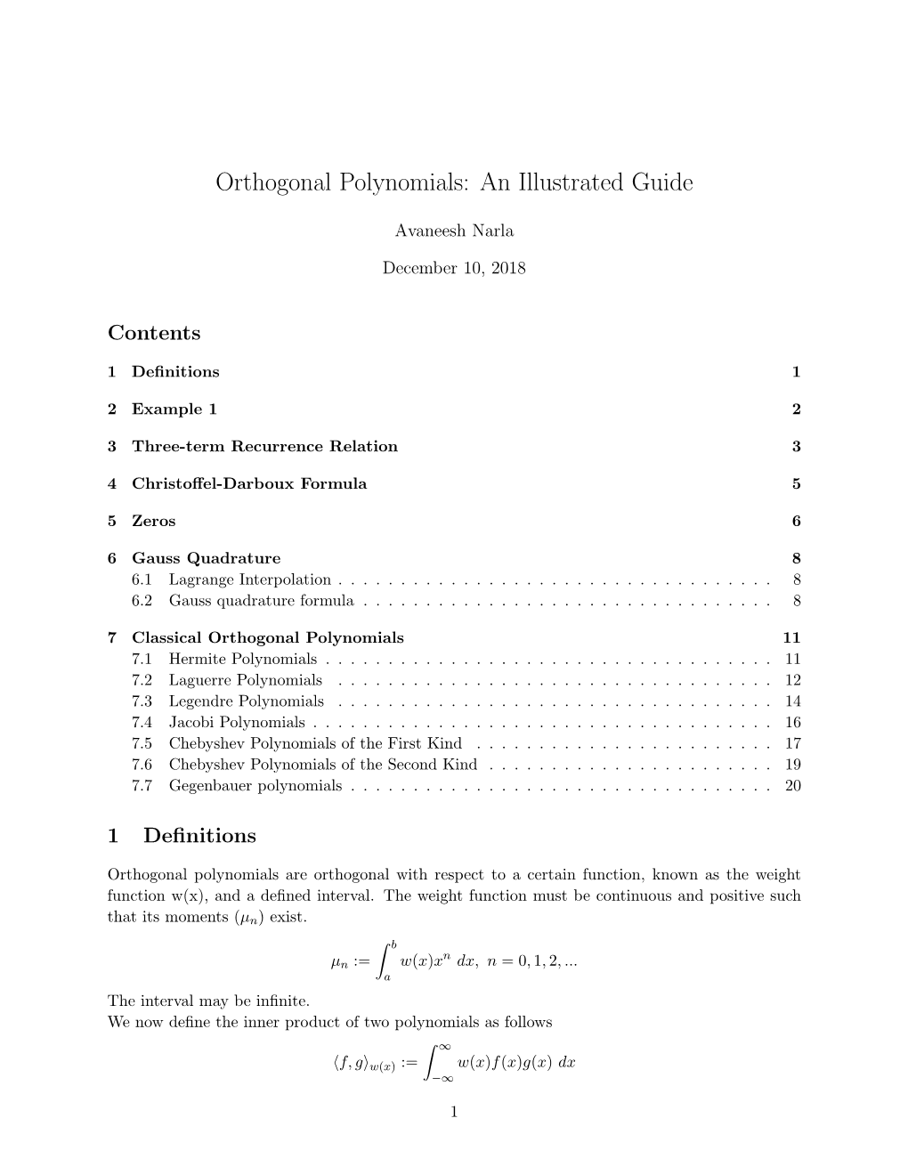 Orthogonal Polynomials: an Illustrated Guide