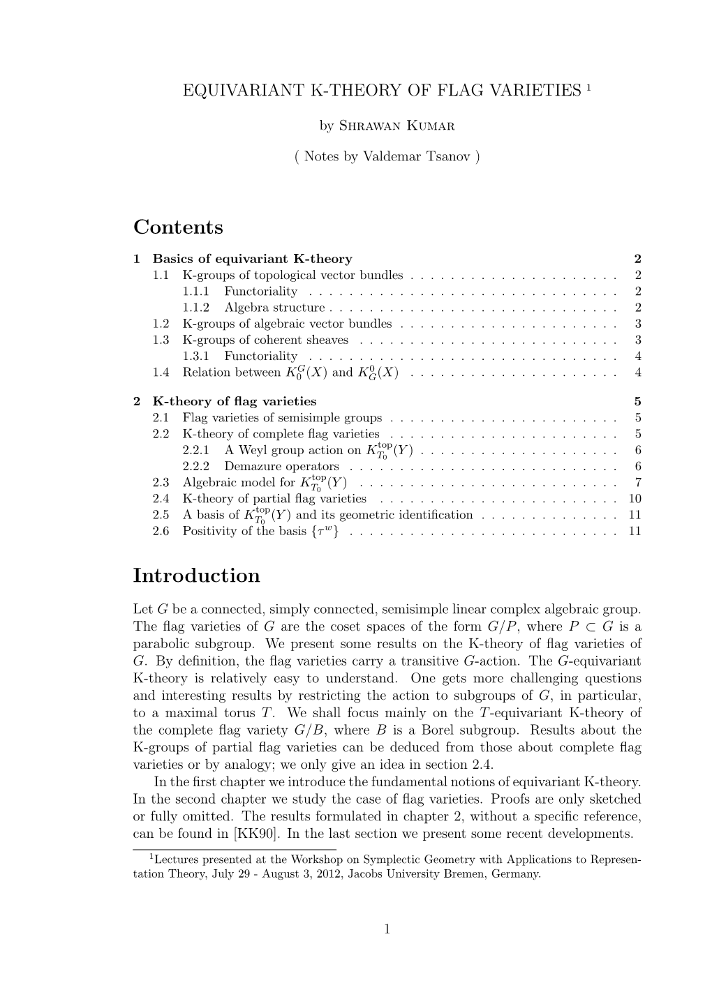 Equivariant K-Theory of Flag Varieties 1