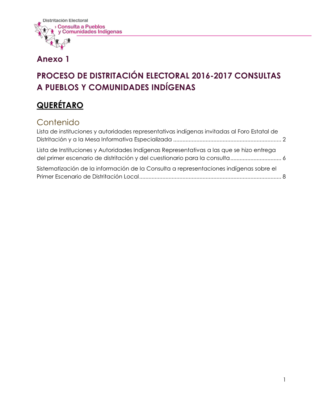 Anexo 1 PROCESO DE DISTRITACIÓN ELECTORAL 2016