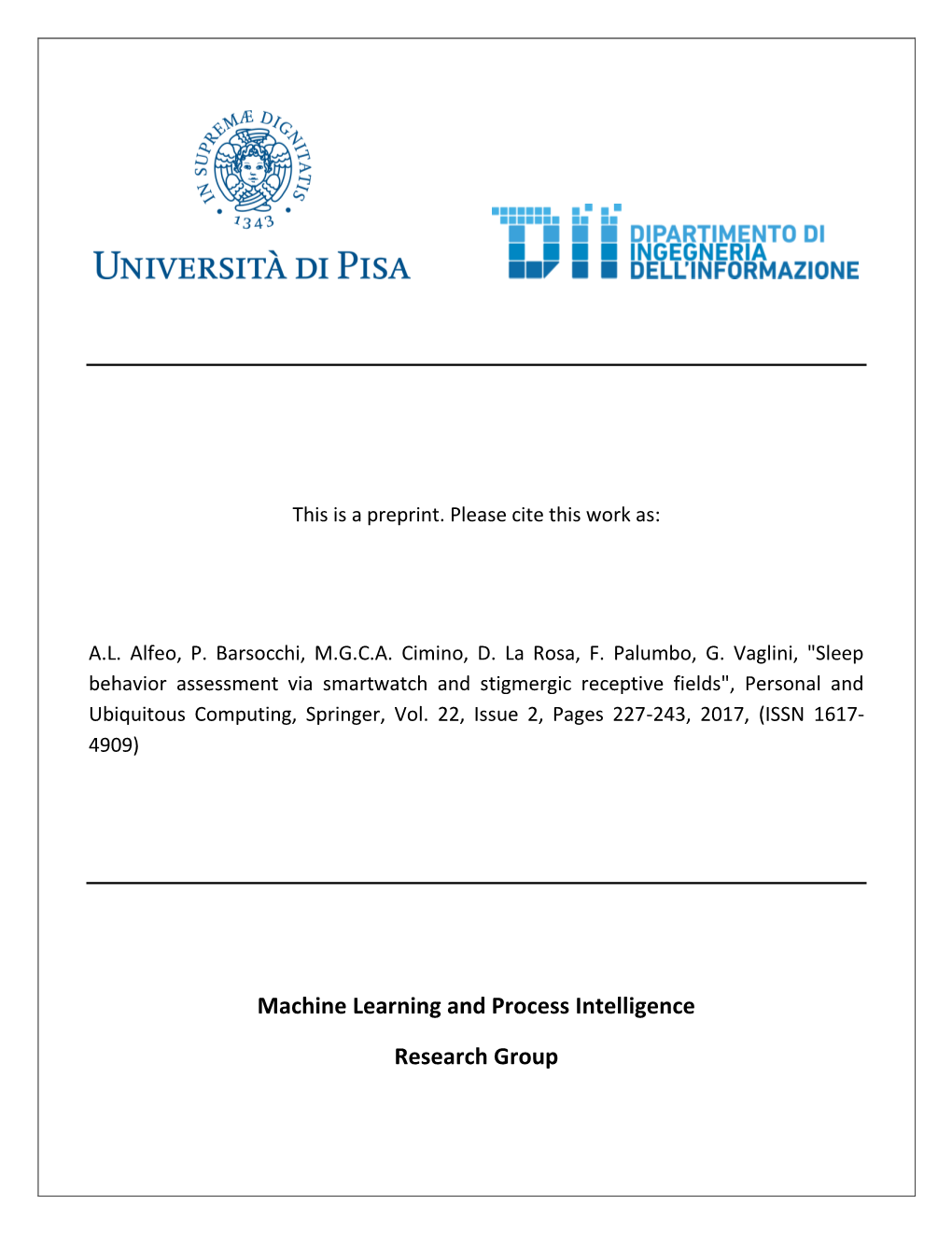 Machine Learning and Process Intelligence Research Group