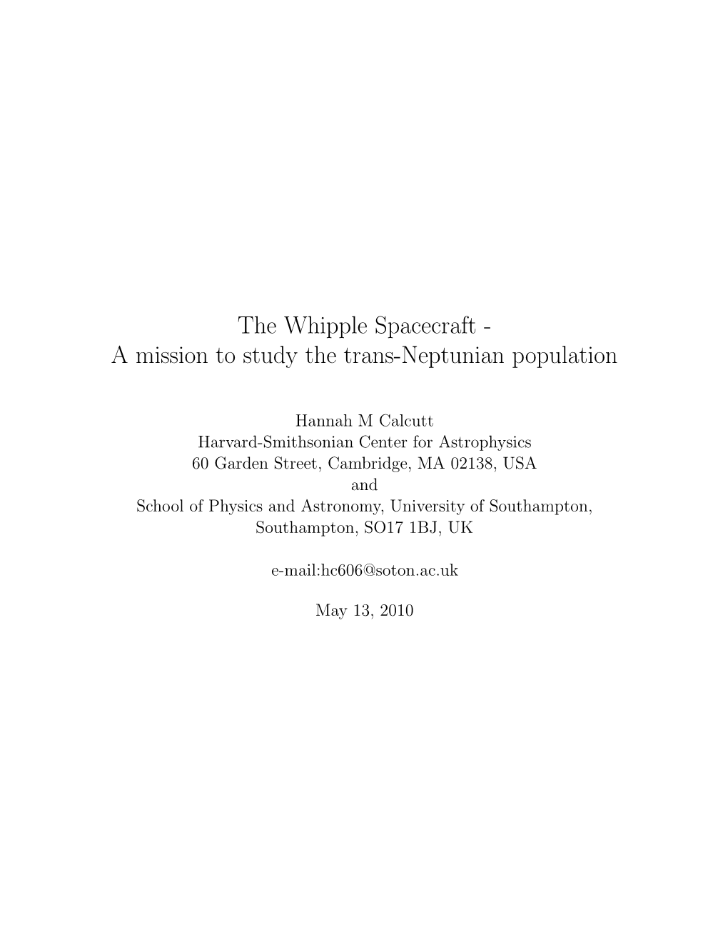 A Mission to Study the Trans-Neptunian Population