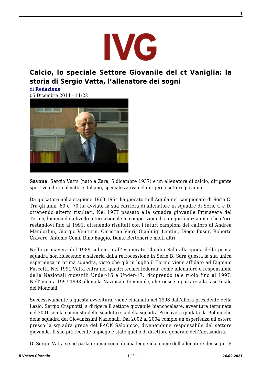 Il Vostro Giornale - 1 / 3 - 24.09.2021 2