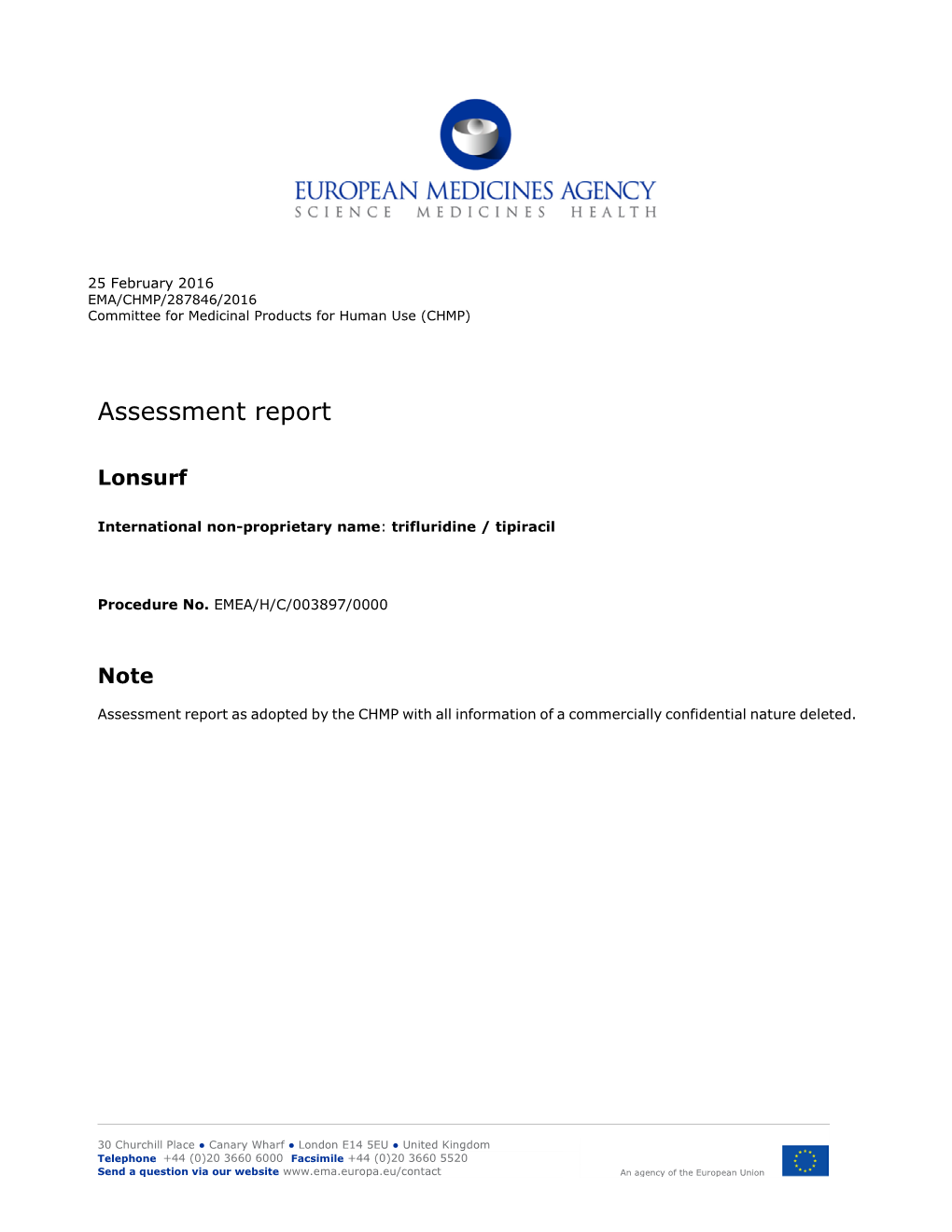 Lonsurf, INN-Trifluridine / Tipiracil