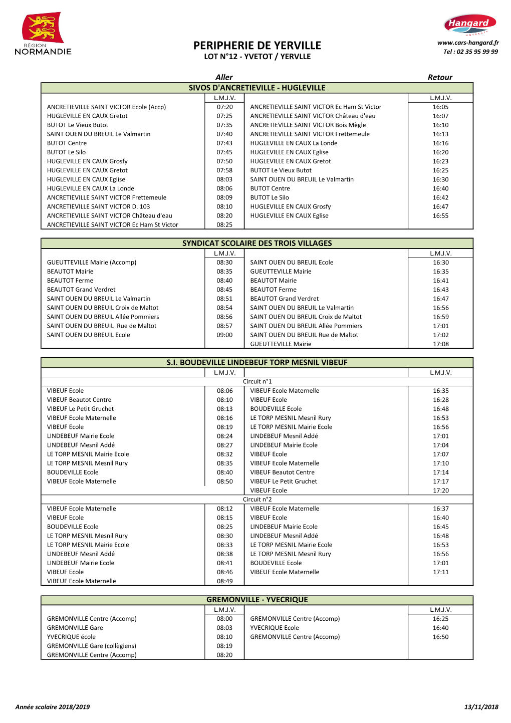 PERIPHERIE DE YERVILLE Tel : 02 35 95 99 99 LOT N°12 - YVETOT / YERVLLE