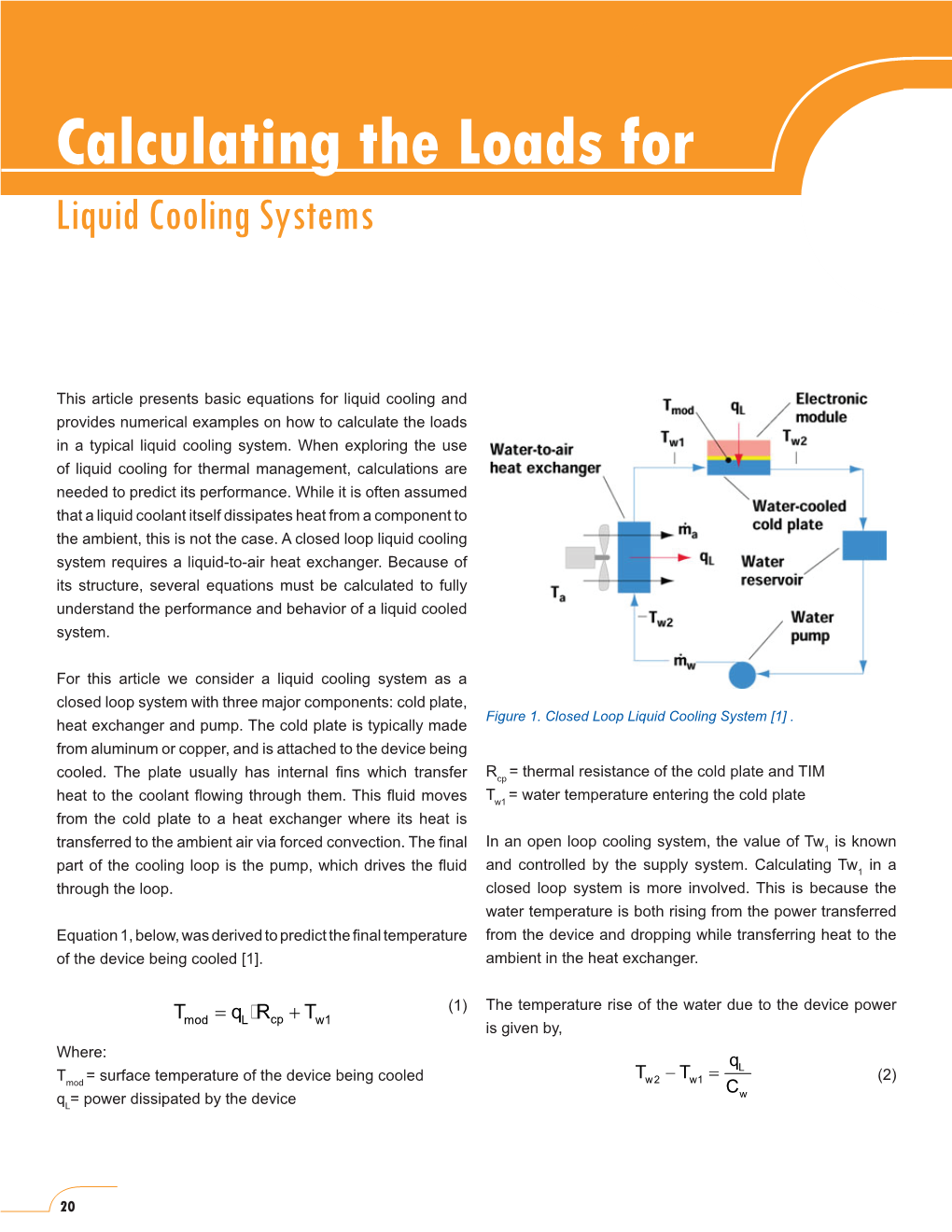 Calculating the Loads for Liquid Cooling Systems