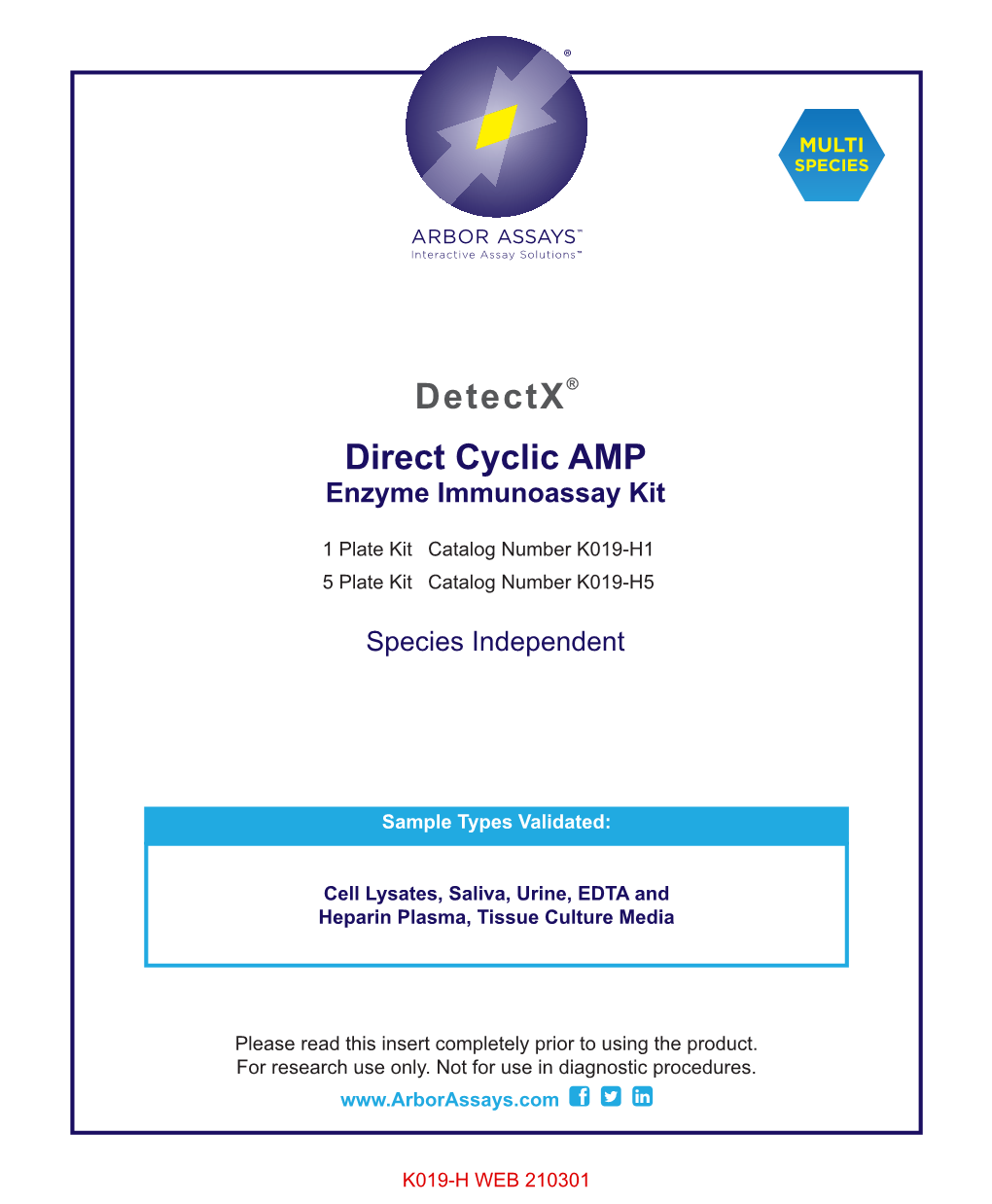 Direct Cyclic AMP Enzyme Immunoassay Kit