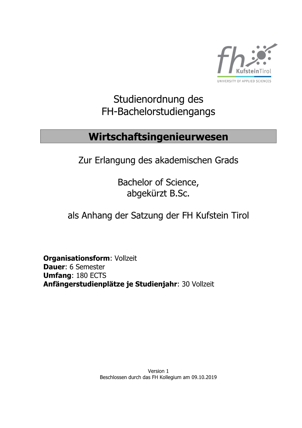 Wirtschaftsingenieurwesen, Vz