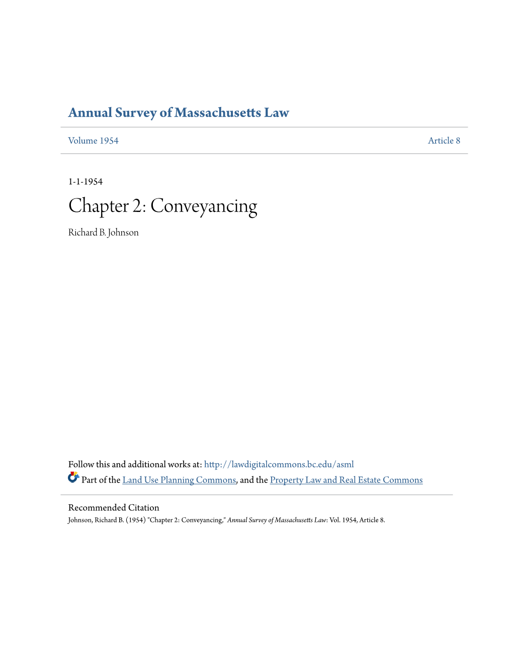 Chapter 2: Conveyancing Richard B