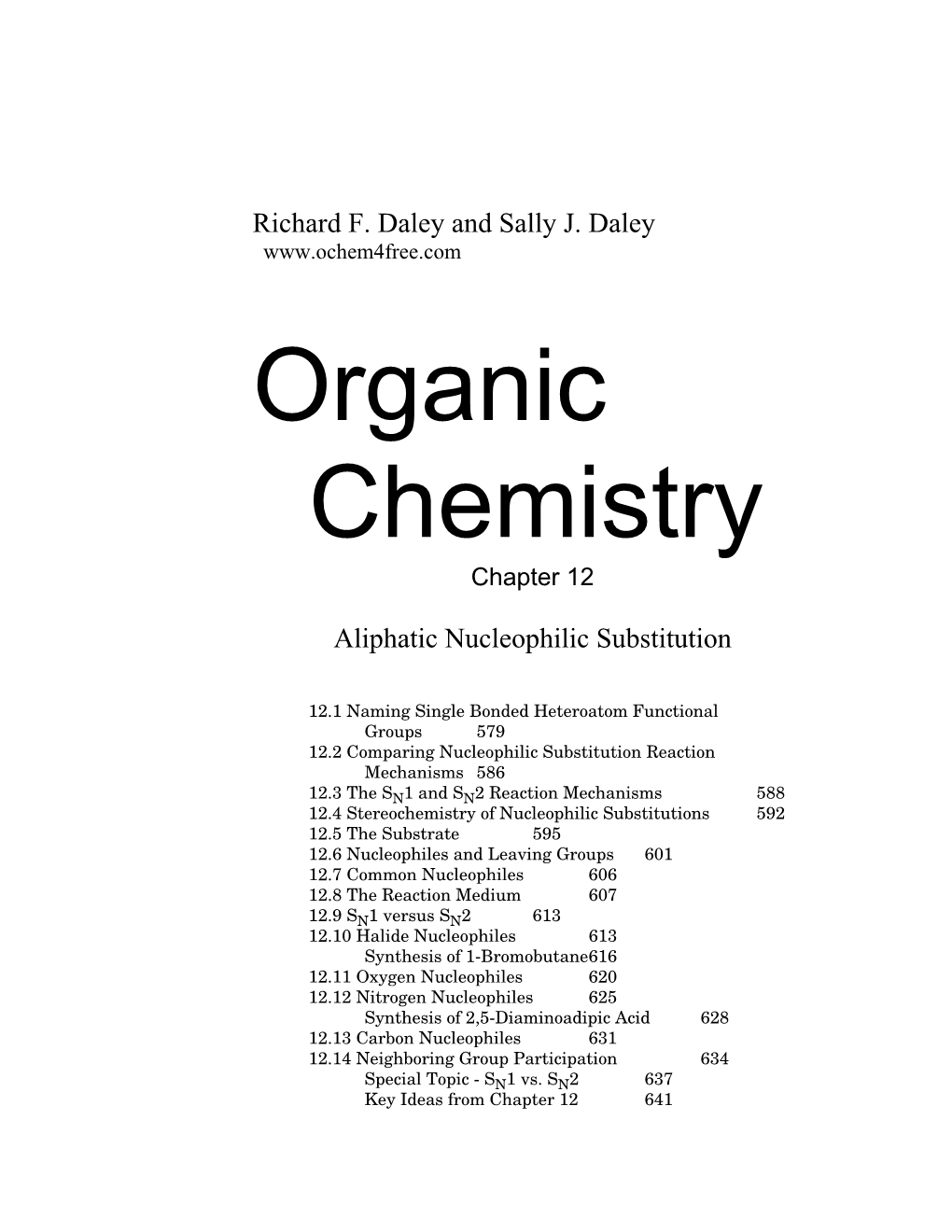 Aliphatic Nucleophilic Substitution