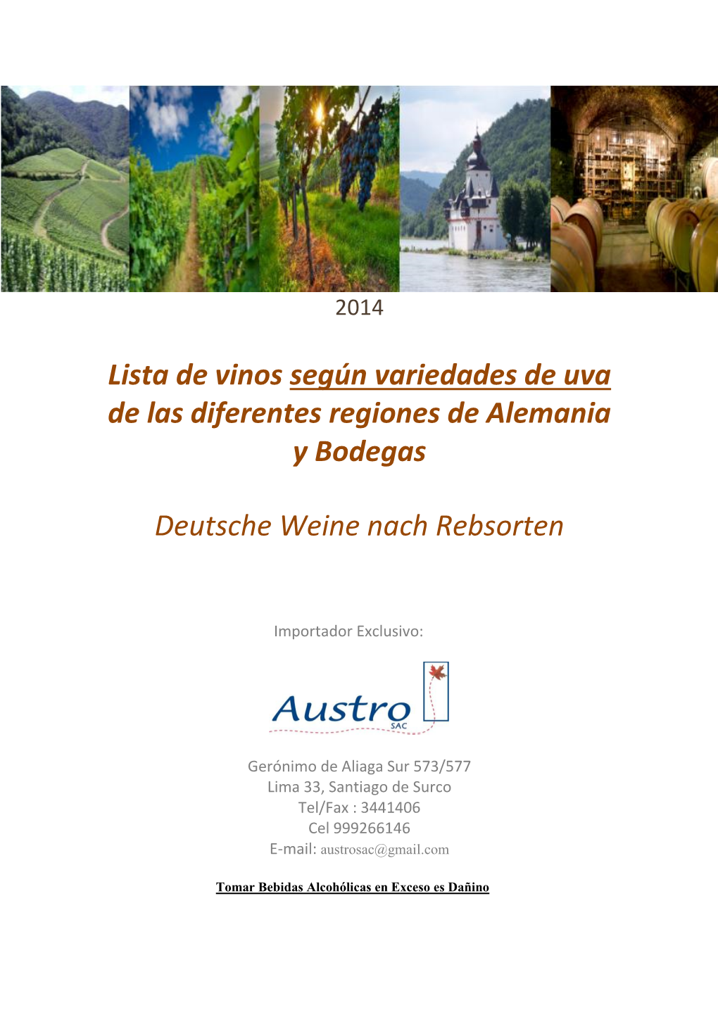 Lista De Vinos Según Variedades De Uva De Las Diferentes Regiones De Alemania Y Bodegas