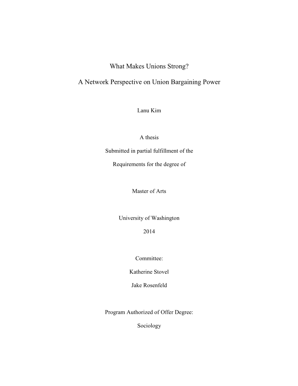 A Network Perspective on Union Bargaining Power