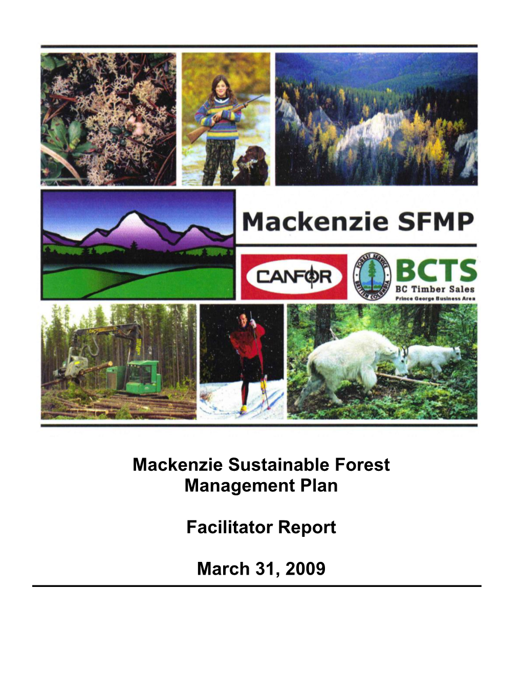 Mackenzie Sustainable Forest Management Plan Facilitator Report March 31, 2009