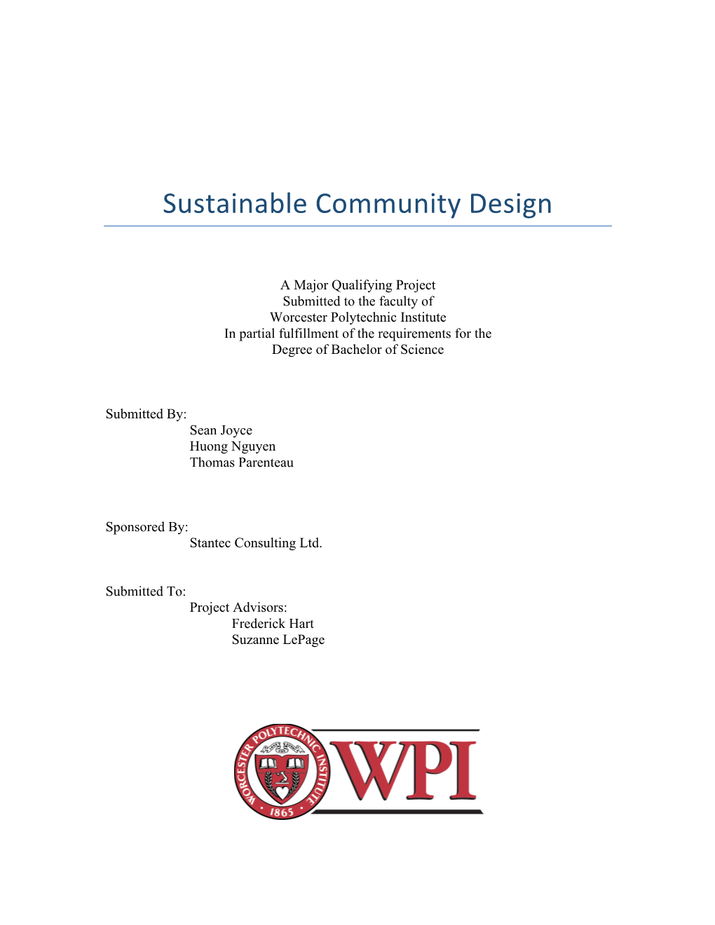 Sustainable Community Design