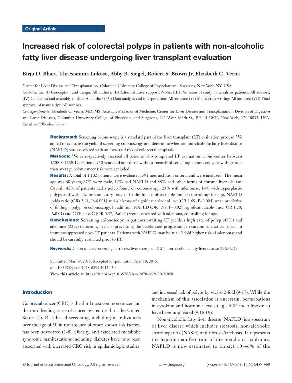 Increased Risk of Colorectal Polyps in Patients with Non-Alcoholic Fatty Liver Disease Undergoing Liver Transplant Evaluation