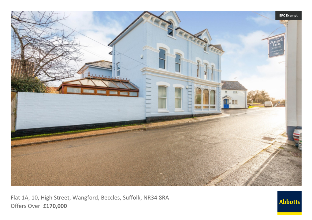 Flat 1A, 10, High Street, Wangford, Beccles, Suffolk, NR34 8RA Offers Over £170,000