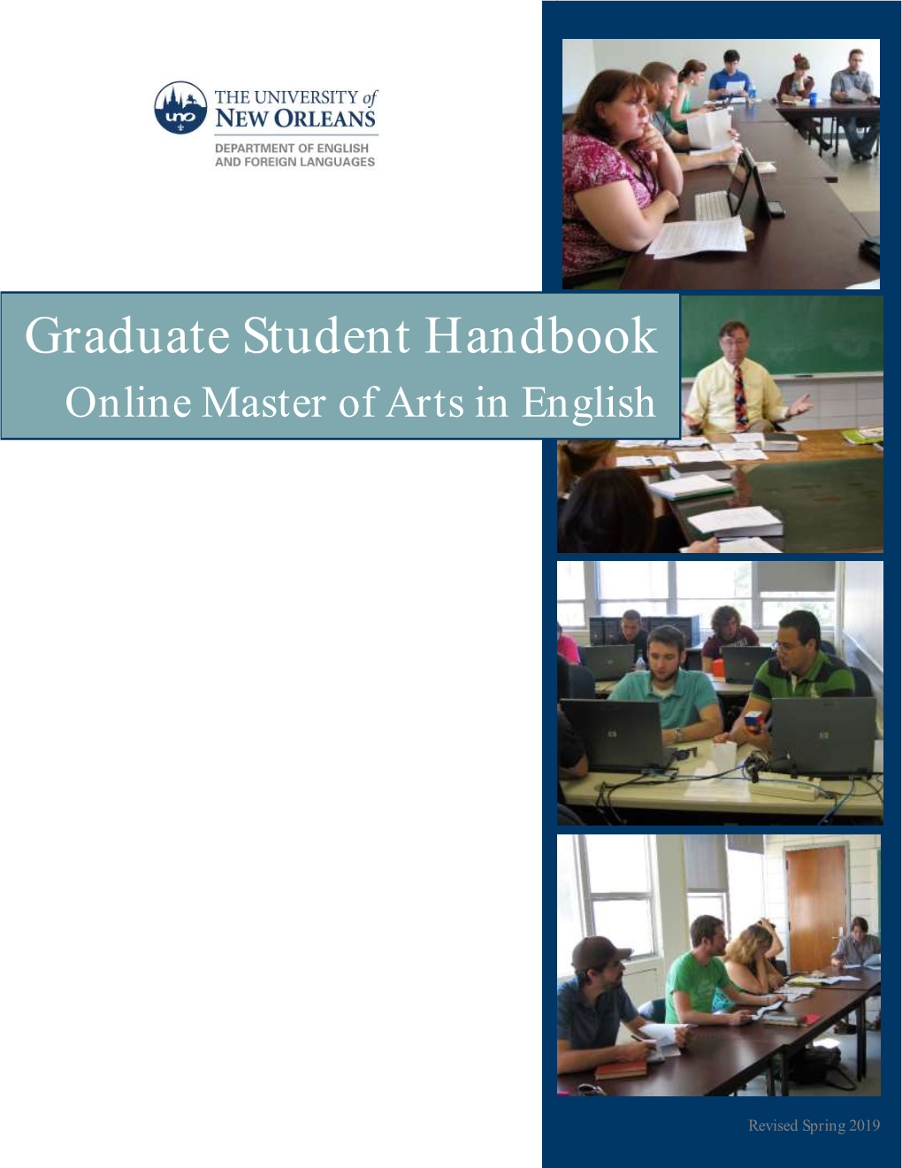 Graduate Student Handbook Online Master of Arts in English