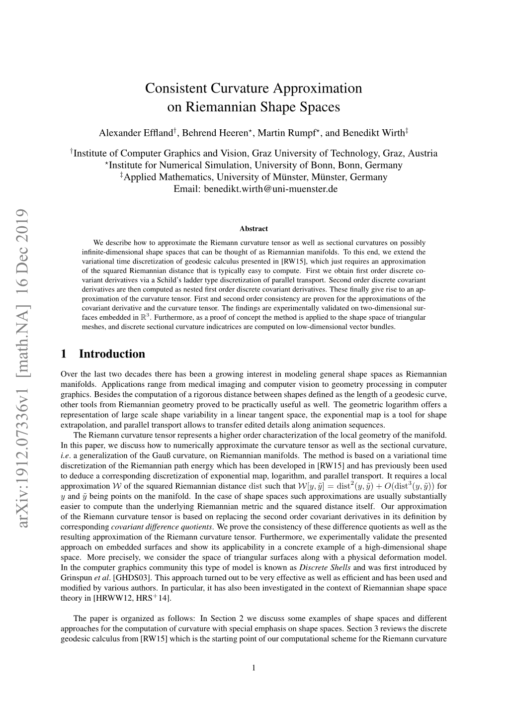 Consistent Curvature Approximation on Riemannian Shape Spaces