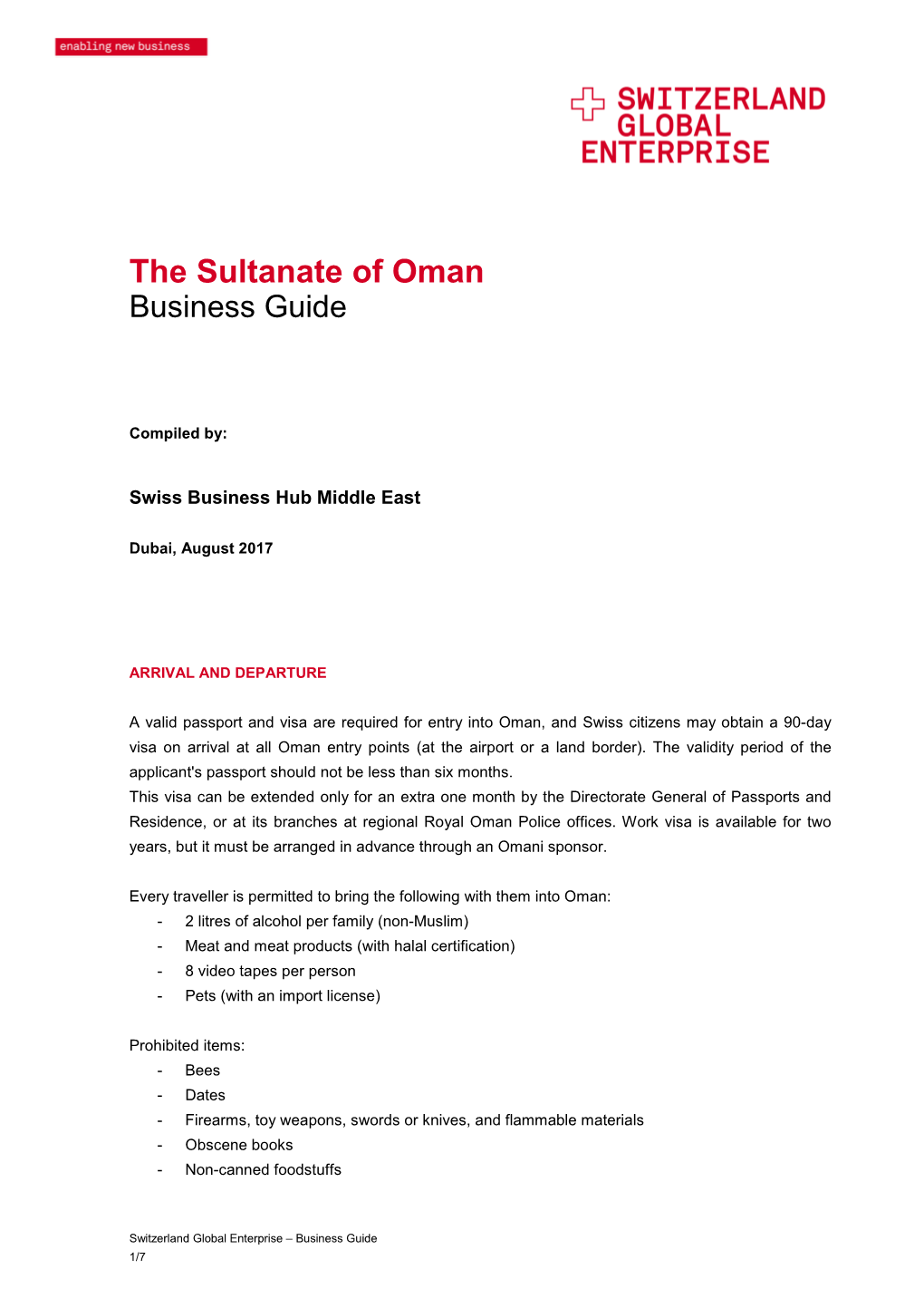 The Sultanate of Oman Business Guide