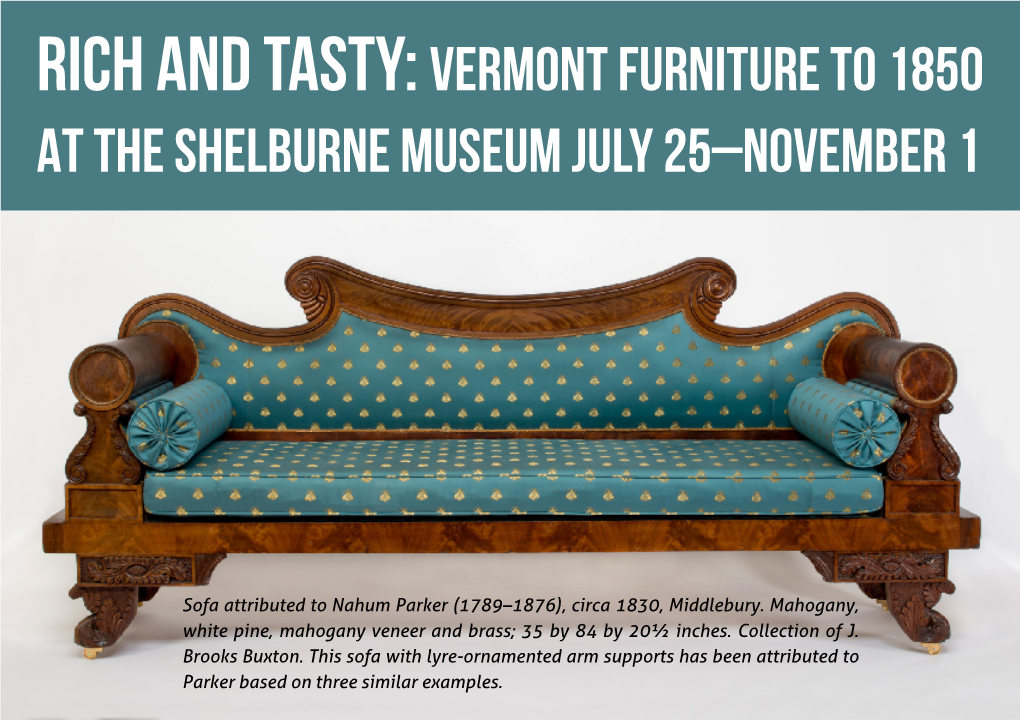 Vermont Furniture to 1850 at the Shelburne Museum July 25?November 1