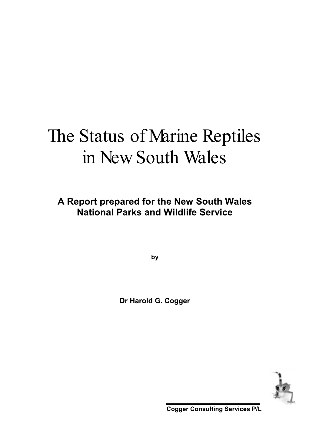 The Status of Marine Reptiles in New South Wales