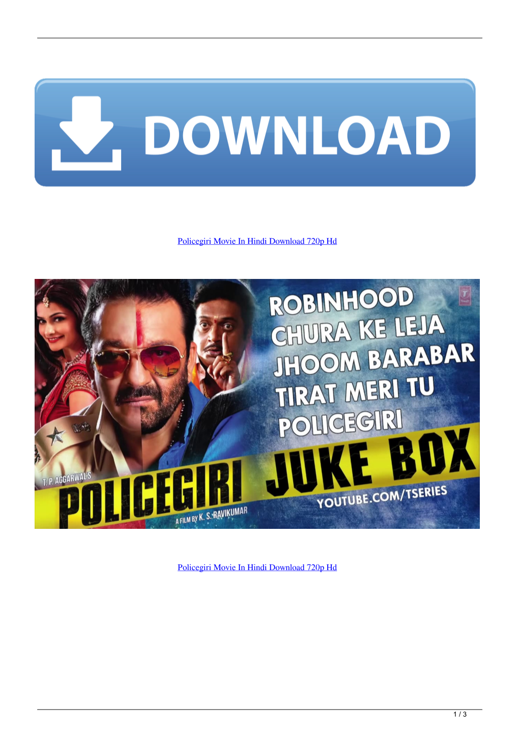 Policegiri Movie in Hindi Download 720P Hd