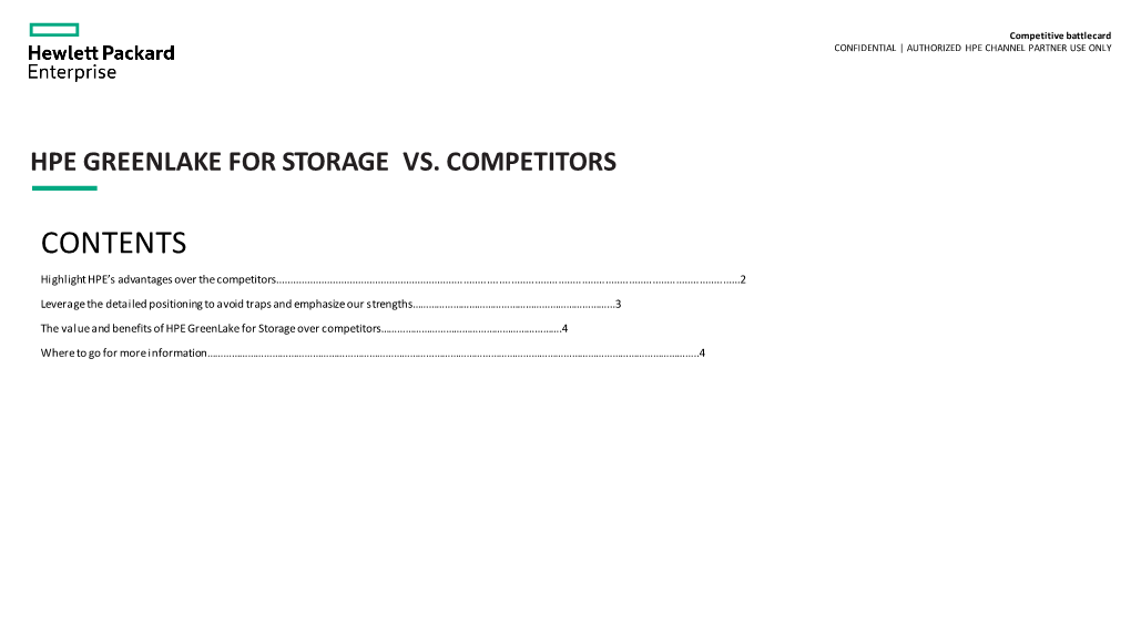 Hpe Greenlake for Storage Vs. Competitors