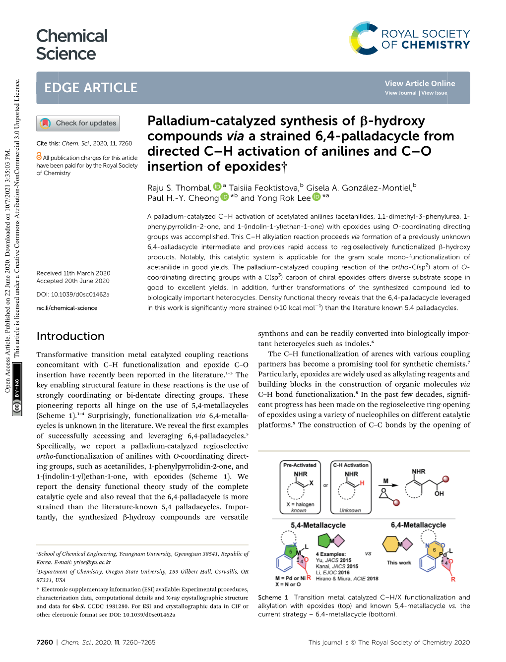 Palladium-Catalyzed Synthesis of Β-Hydroxy Compounds Via A