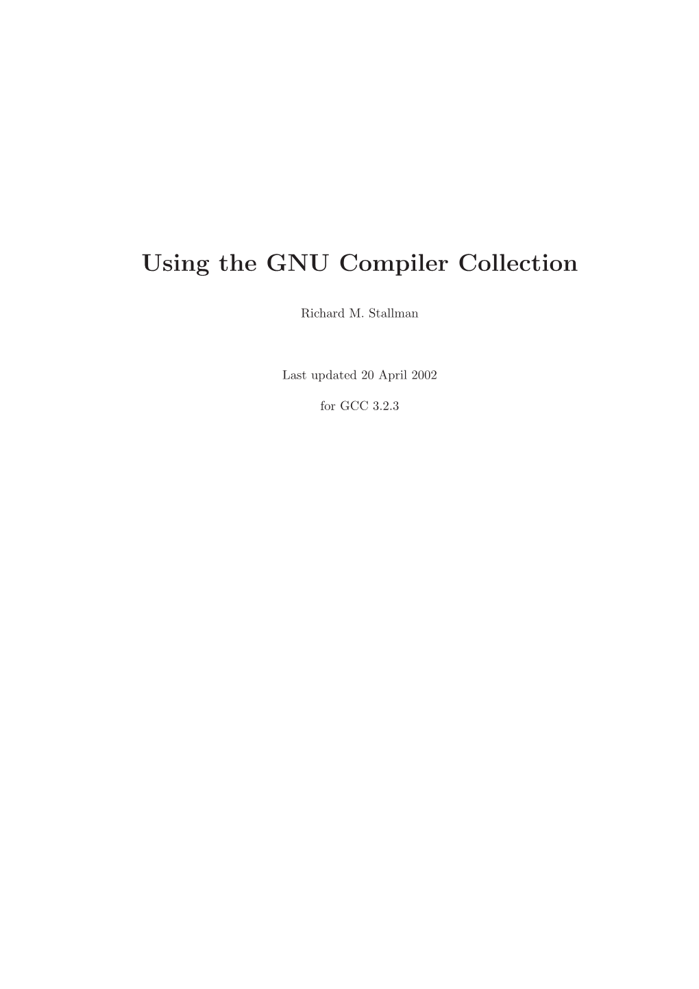 Using the GNU Compiler Collection