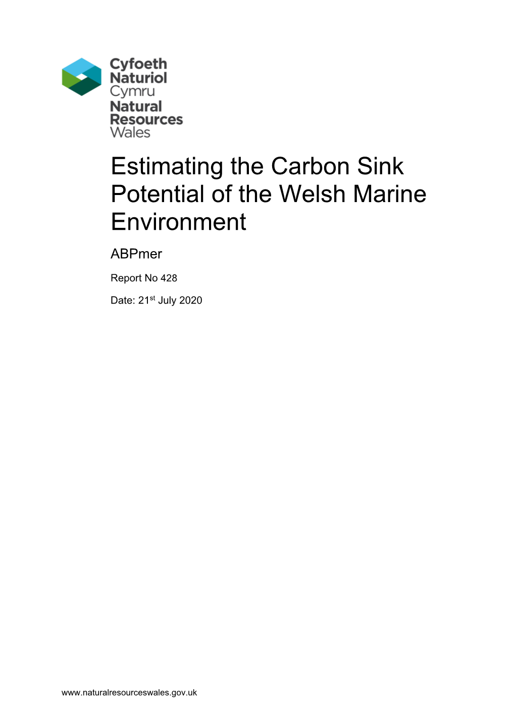 Estimating the Carbon Sink Potential of the Welsh Marine Environment Abpmer