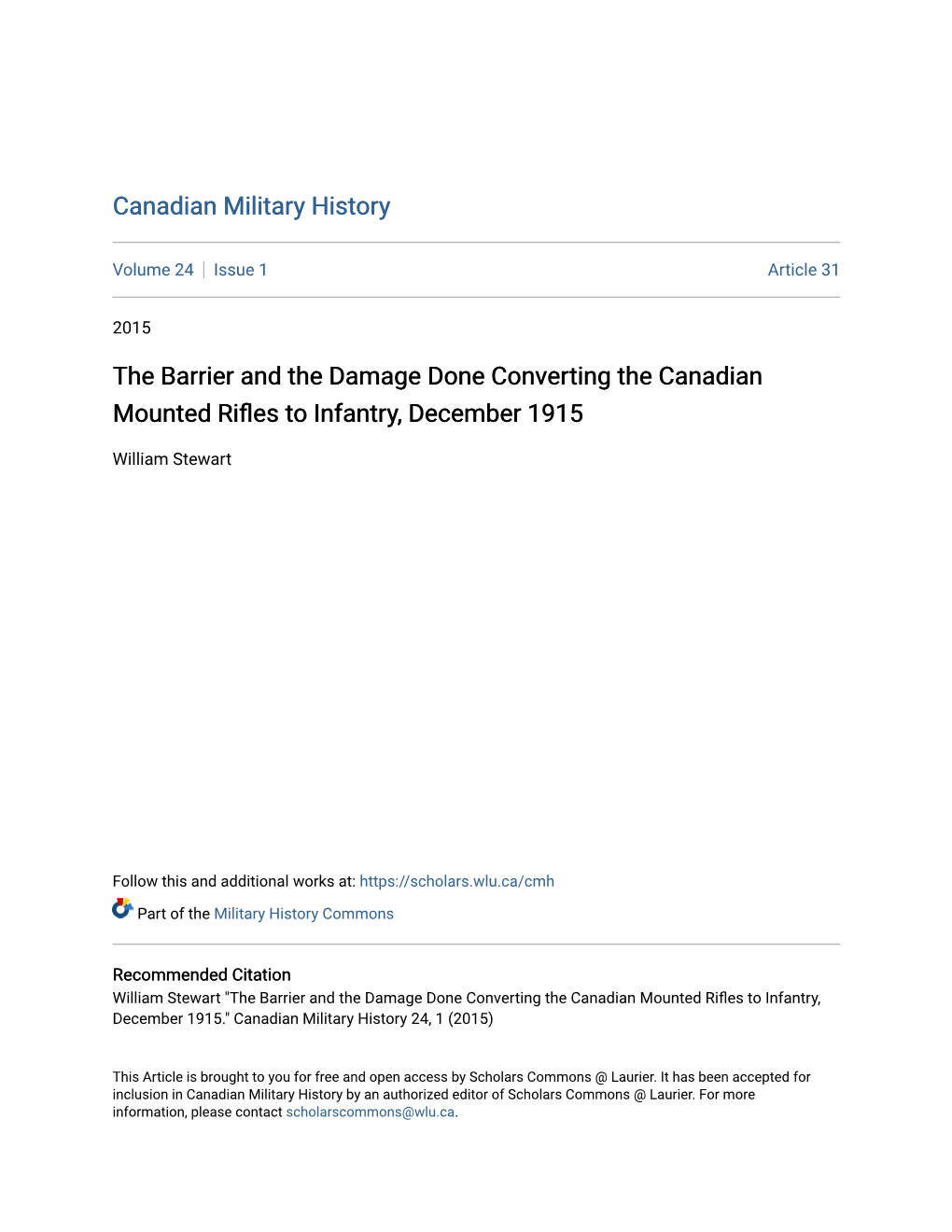 Canadian Military History