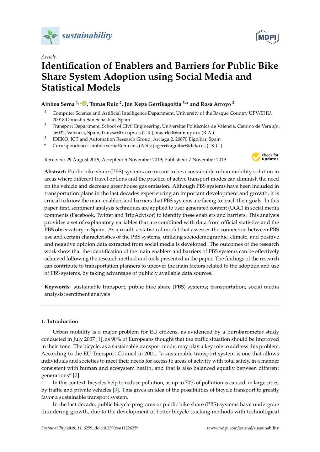 Identification of Enablers and Barriers for Public Bike Share System