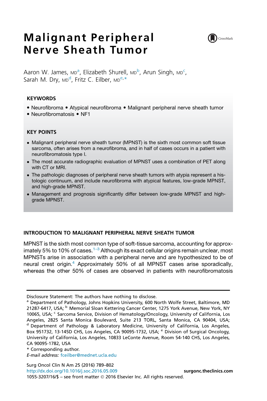 Malignant Peripheral Nerve Sheath Tumor