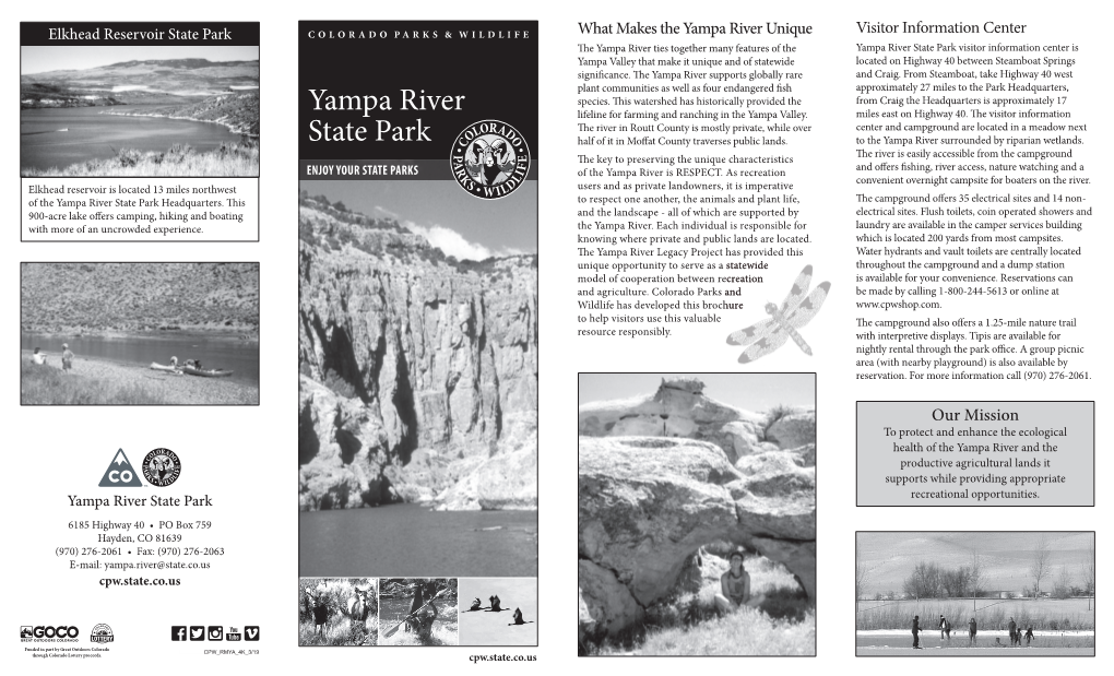 Yampa River State Park Brochure And