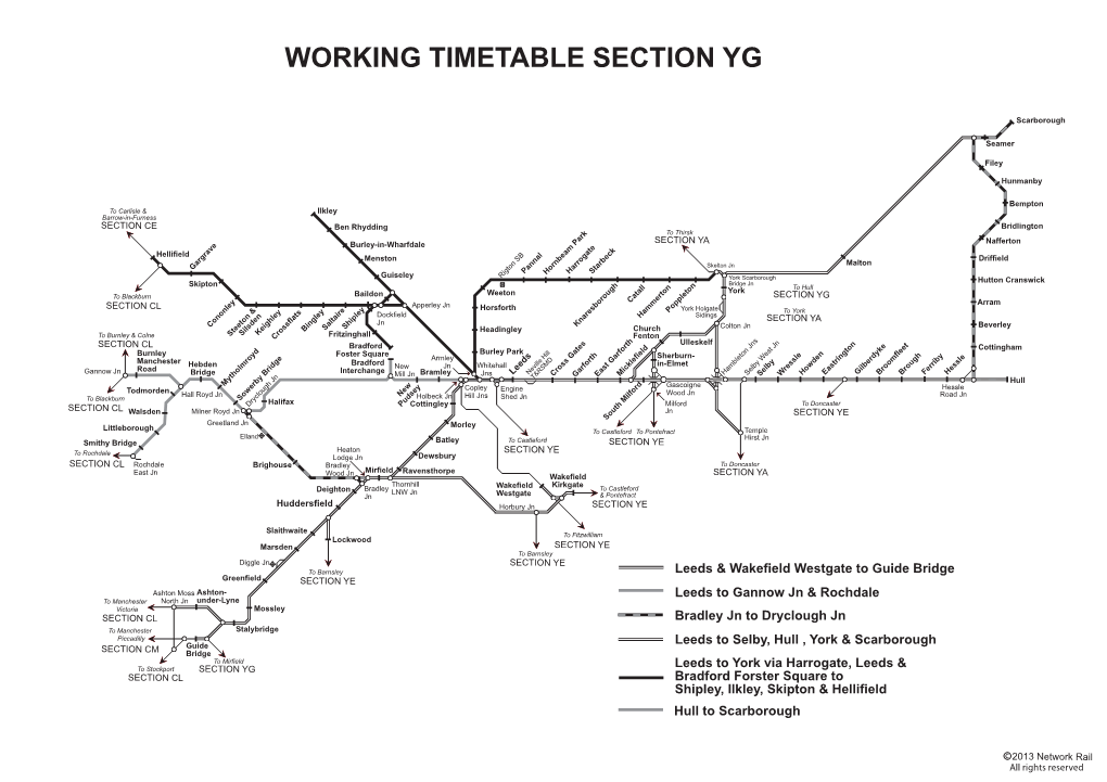 Working Timetable Section Yg