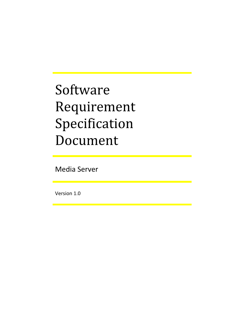 System Requirement Specification