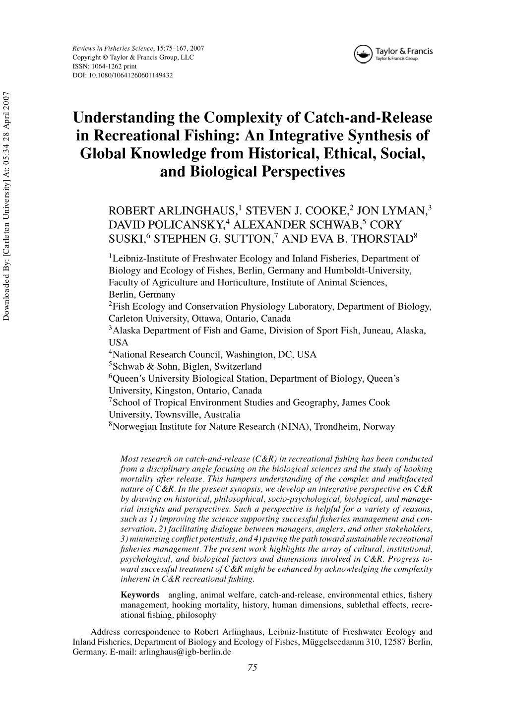 Understanding the Complexity of Catch-And-Release in Recreational