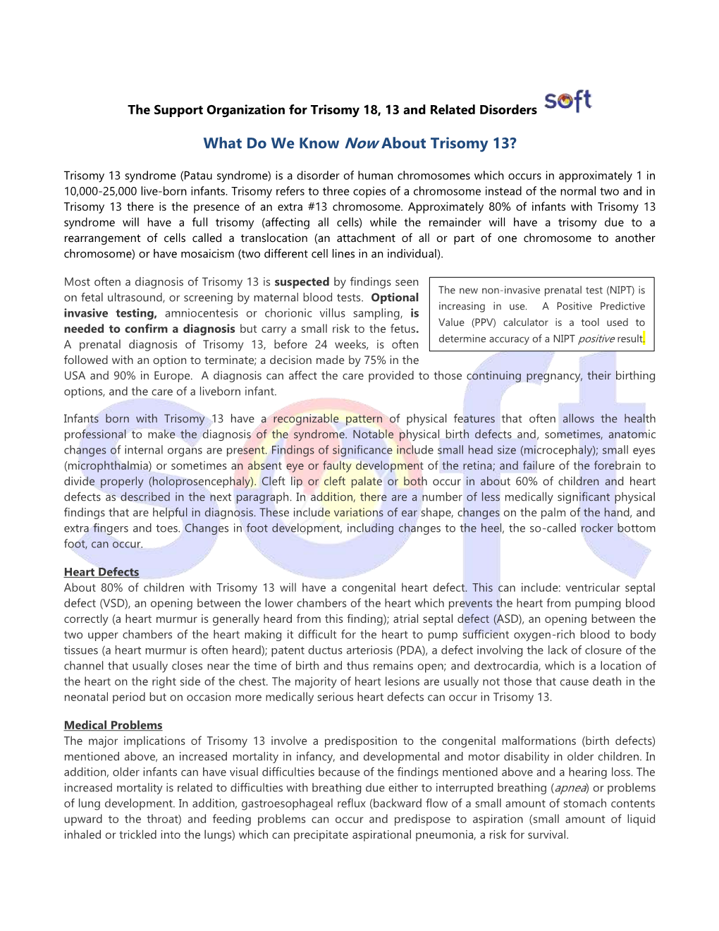 What Do We Know Now About Trisomy 13?