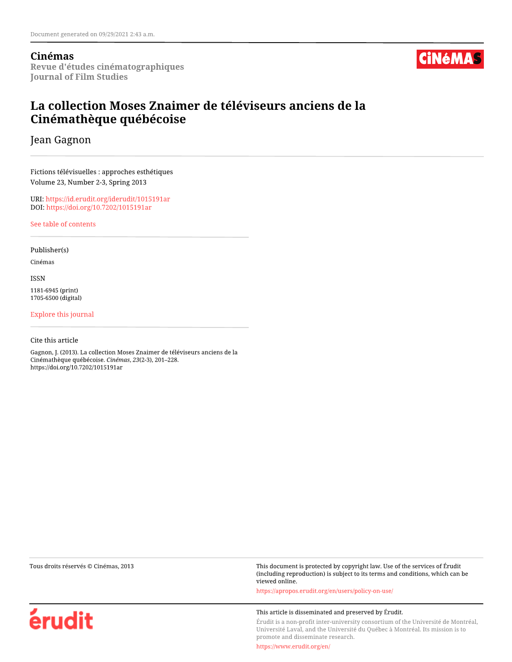 La Collection Moses Znaimer De Téléviseurs Anciens De La Cinémathèque Québécoise Jean Gagnon