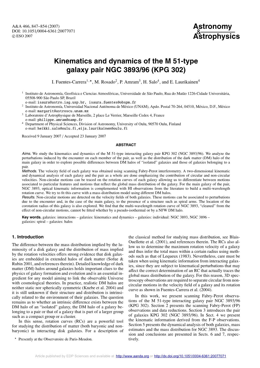 Kinematics and Dynamics of the M 51-Type Galaxy Pair NGC 3893/96 (KPG 302)