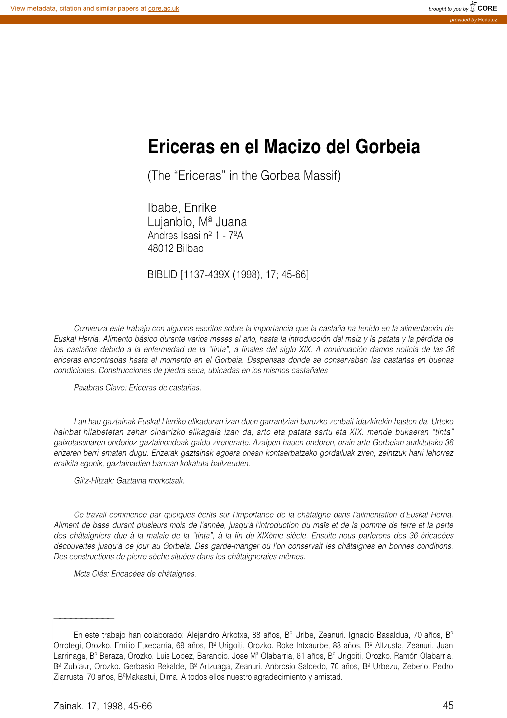 Ericeras En El Macizo Del Gorbeia