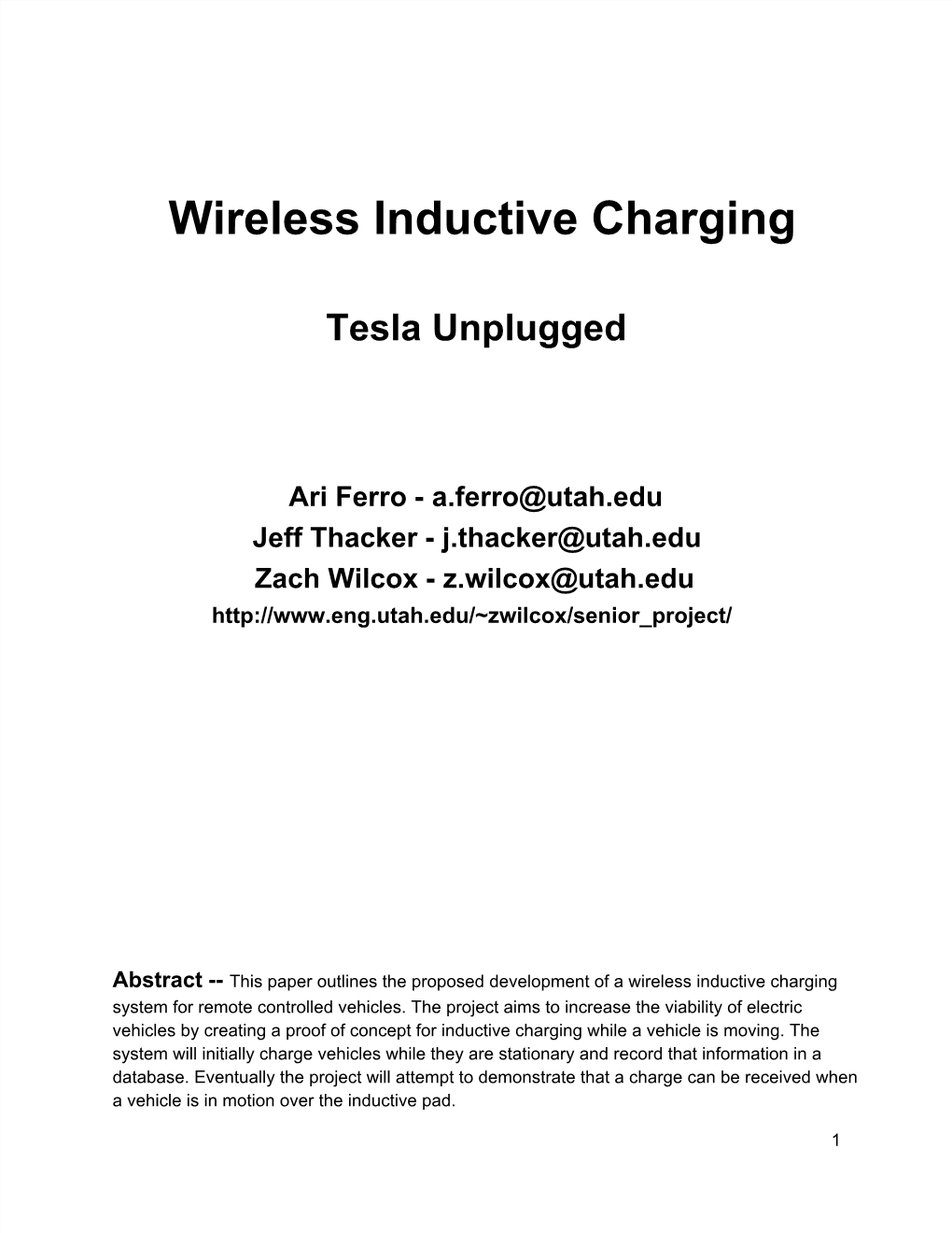 Wireless Inductive Charging