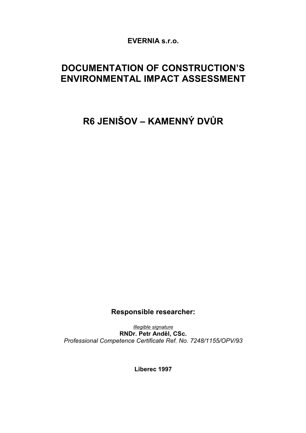 Of the Environmental Impact Assessment